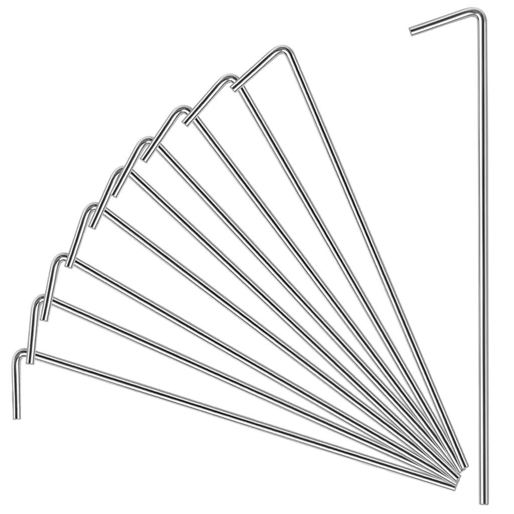 HASTHIP 10 Pack Tent Stakes, 6.7 Inches Tent Stakes for Camping L-shaped Ground Nail for Tent, Heavy Duty Iron Galvanizing Tent Stakes HASTHIP 10 Pack Tent Stakes, 6.7 Inches Tent Stakes for Camping L-shaped Ground Nail for Tent, Heavy Duty Iron Galvanizing Tent Stakes